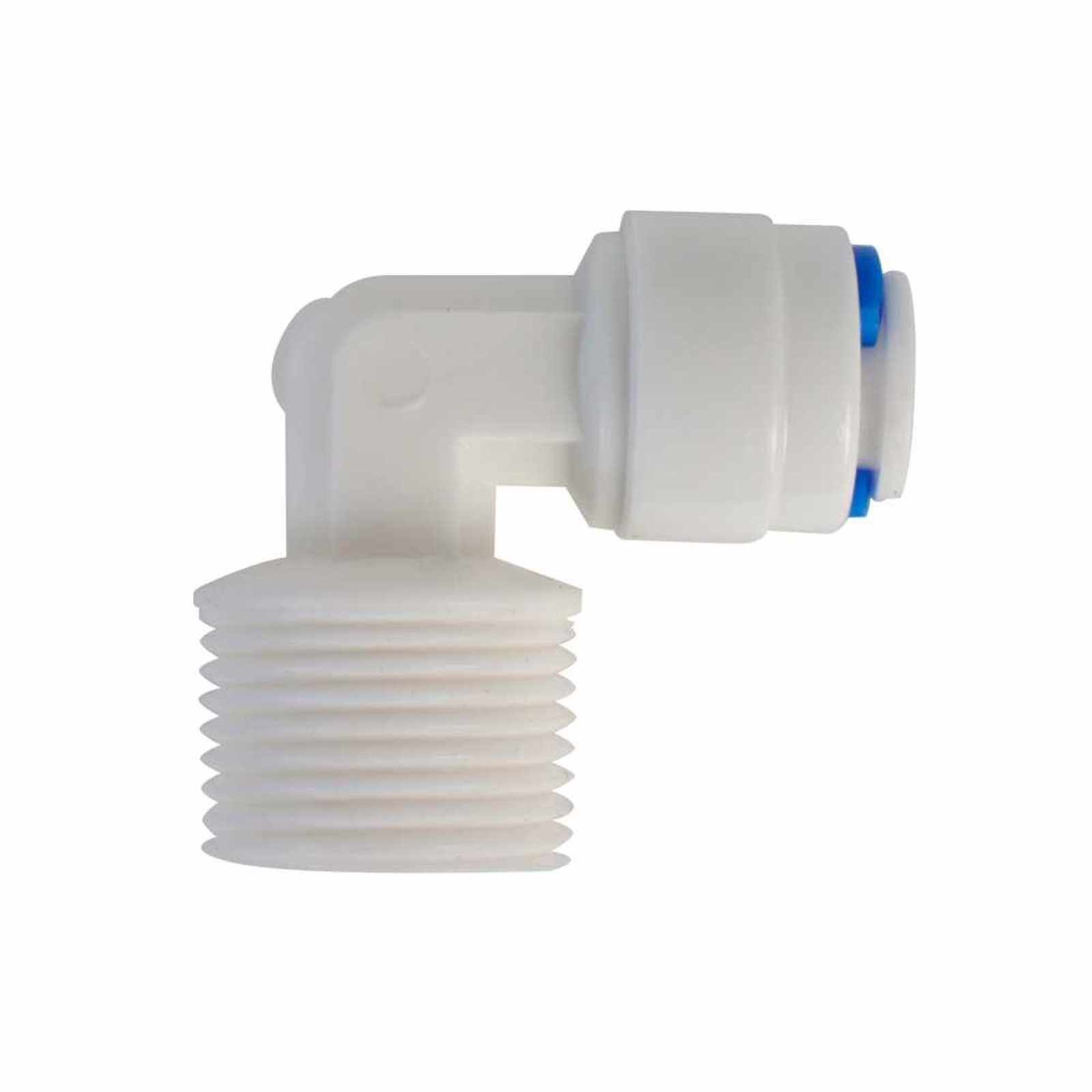 Adaptador codo tipo "L" para ósmosis inversa de 100G y 400G (RM3/8", T1/4")