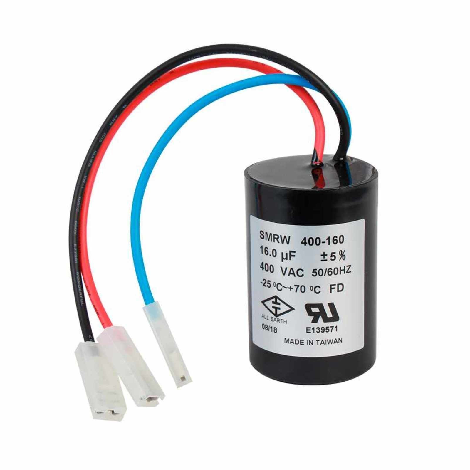 Capacitor de trabajo 16MF ±5%, 400V, para la caja de control AQUA PAK 1/2 HP modelo CCQA 1/2230