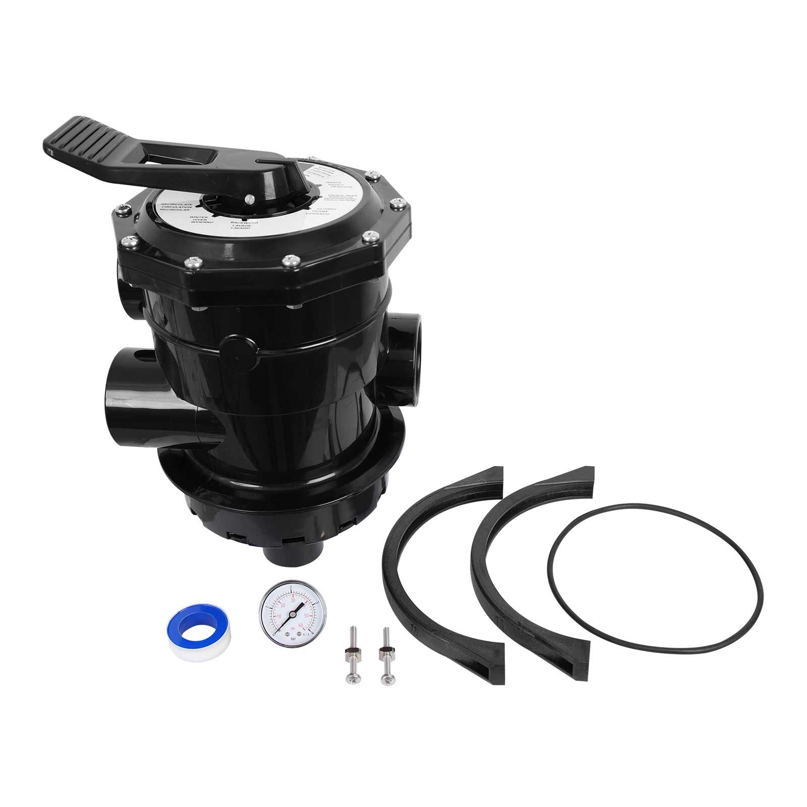 Válvula superior de 6 vías, 2", para filtros de arena en plástico para piscina, modelo FPD31T